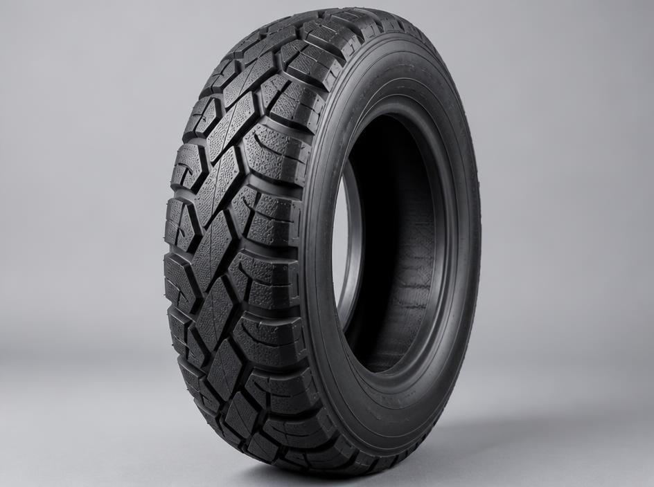 Heavy-duty auto tyre with a deep tread pattern