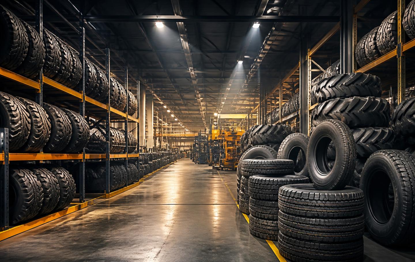 Premium Auto Tyres and agricultural tyres in a modern factory